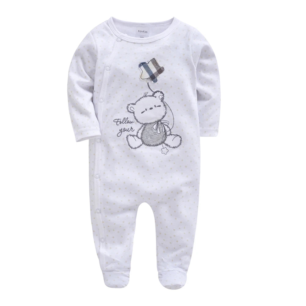 1/3 Pcs Baby Boys Rompers Cartoon Print Overalls Cotton Infant Clothing Kids Jumpsuit Newborn Pajimas 0-3 Months
